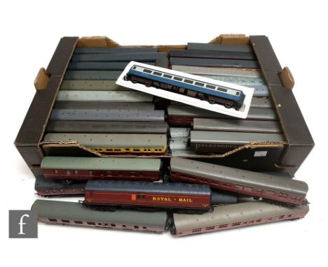 A collection of approximately fifty OO gauge coaches, to include Hornby, Dapol, Triang, Bachmann, etc., some repainted or wea