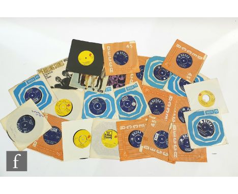 A collection of Rolling Stones 7 inch singles to include Honky Tonk Woman, The Last Time, Ruby Tuesday, Jumpin' Jack Flash et