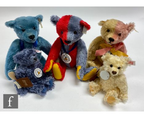 Five Steiff Club Edition teddy bears, comprising 1999 Millennium Bear, white tag 420184, with gold and rose mohair, height 30