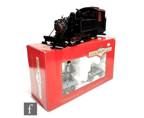 A G gauge Bachmann Baldwin 2-4-2T locomotive in unlettered black, unboxed and A/F, together with a boxed Bachmann Big Haulers