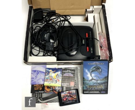 A Sega Mega Drive II console, complete with two control pads, power leads and instruction manual, boxed, with boxed Ecco the 