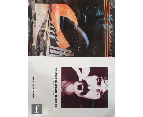 A group of music posters to include Led Zeppelin, Oakland Stadium, 1977 (reprint), Frank Zappa 'Modern day composer', dated 1
