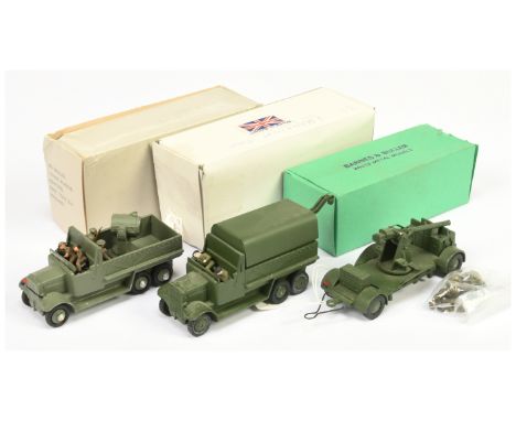 B &amp; B Military&nbsp; (Barnes &amp; Buller) &nbsp;1/60th scale Group of 3&nbsp; (1) 6 - Wheeled covered wagon, with crane&