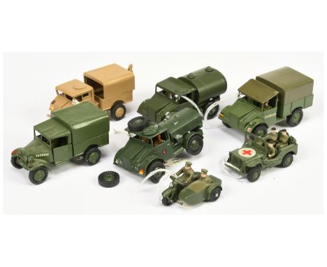 B &amp; B Military&nbsp; (Barnes &amp; Buller) &nbsp;1/60th scale unboxed group to include Chevrolet crane truck, Guy water t