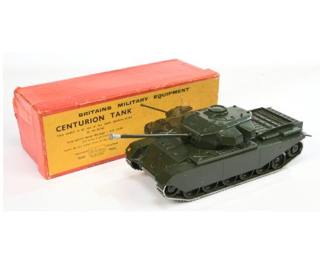 Britains 2150 Centurion Tank - satin green including rollers with silver fixed tracks - generally Excellent (requires very li