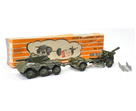 Crescent Toys 2154 Saladin Armoured patrol set to include - Saladin armoured tank, Ammunition trailer and field gun - all fin