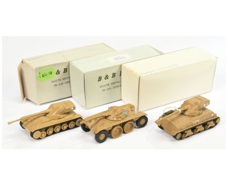 B &amp; B Military&nbsp; (Barnes &amp; Buller) &nbsp;1/60th scale Group of 3&nbsp; (1) Panhard EBR (2) AMX 13-Tonnes and (3) 