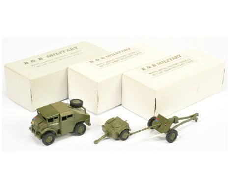 B &amp; B Military&nbsp; (Barnes &amp; Buller) &nbsp;1/60th scale Group of 3&nbsp; (1) Chevrolet tractor, (2) Trailer and (3)