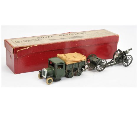 Britains 1462 "Royal Artillery" set - to include 6-wheeled Covered Lorry Caterpillar - dark green including rollers and front