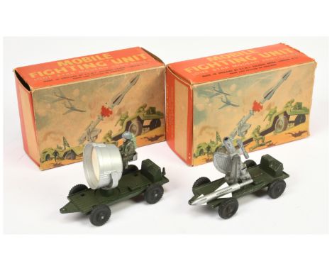 Lone Star Military a pair&nbsp; of Trailers (1) Searchlight - green, silver searchlight with figure and (2) Rocket Launcher -