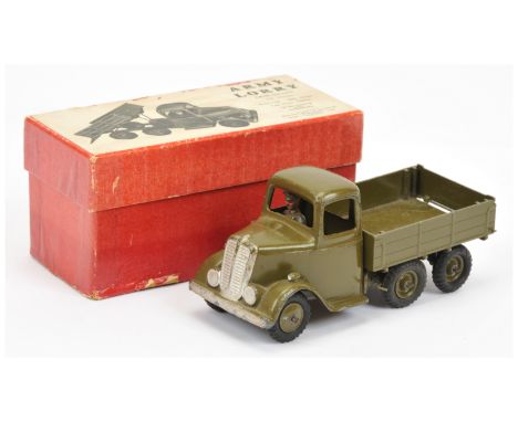 Britains 1335 Army 6-wheeled Tipping Lorry (2nd version) - dark khaki including hubs with black tyres, silver grille and surr