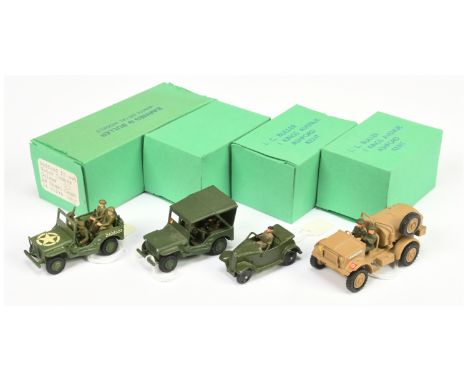 B &amp; B Military&nbsp; (Barnes &amp; Buller) &nbsp;1/60th scale Group of&nbsp; &nbsp;(1) Bedford water tanker , (2) Willys 