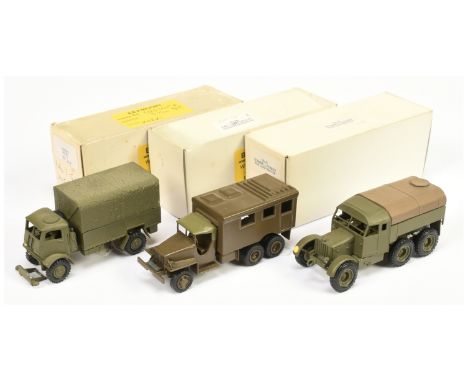 B &amp; B Military&nbsp; (Barnes &amp; Buller) &nbsp;1/60th scale Group of 3&nbsp; (1) GMC Radio HQ Truck - brown , (2) Scamm