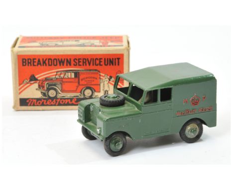 Morestone&nbsp; series land Rover " MP - Military Police" - green body and hubs with figure driver - Excellent (although does