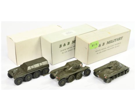 B &amp; B Military&nbsp; (Barnes &amp; Buller) &nbsp;1/60th scale Group of 3&nbsp; (1) Panhard EBR APL,&nbsp; (2)Panhard EBR 