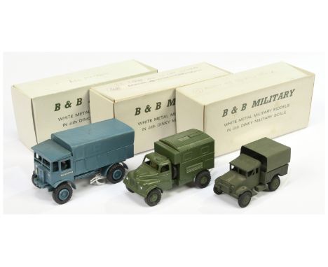 B &amp; B Military&nbsp; (Barnes &amp; Buller) &nbsp;1/60th scale Group of 3&nbsp; (1) Bedford 15 CWT covered lorry&nbsp; (2)