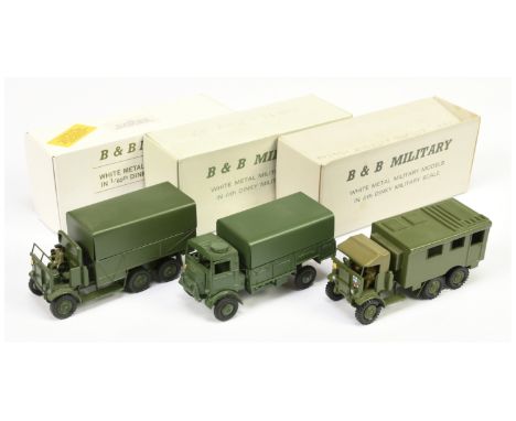 B &amp; B Military&nbsp; (Barnes &amp; Buller) &nbsp;1/60th scale Group of 3&nbsp; (1) Leyland retriever HQ Radio truck , (2)