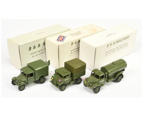 B &amp; B Military&nbsp; (Barnes &amp; Buller) &nbsp;1/60th scale Group of 3&nbsp; (1) Ford GS with crane, (2) Chevrolet GS a