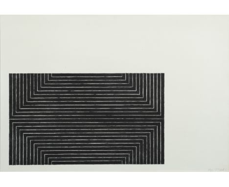 FRANK STELLA (1936-2024) Bethlehem's Hospital from Black series, 1967     Lithographie. Signée, datée et numérotée 66/100. Ti