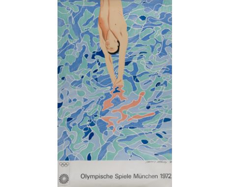 DAVID HOCKNEY (born 1937)Olympische Spiele München 1972 1970      Affiche lithographique en couleurs. Signée et datée dans la