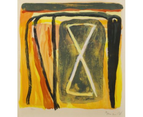 BRAM VAN VELDE (1895-1981) Composition, 1975     Lithographie en couleur. Signée et numérotée 38/400Kleurenlithografie. Getek