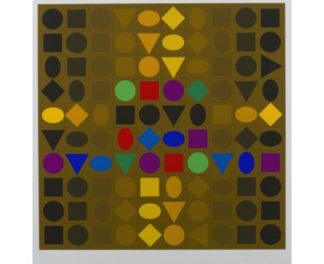 Victor VASARELY (1906-1997)Sorbonne, 1973     Sérigraphie en couleur. Signée et numérotée 70/425 à confirmer. Ed. Denise René