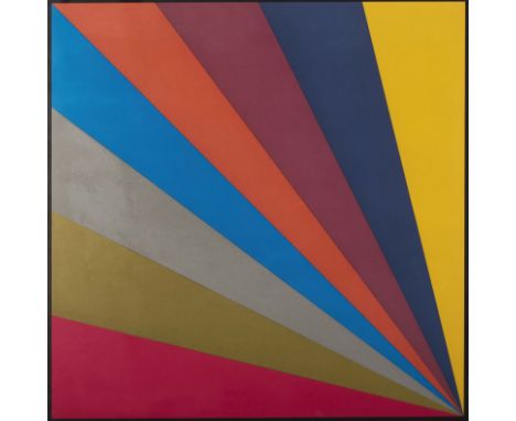 SOL LEWITT (1928-2007) Bands of colors from lower left corner (A), 1989     Sérigraphie en couleur. Signée et numérotée 25/25