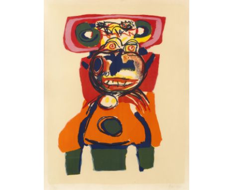 KAREL APPEL (1921-2006)Visage, 1967      Lithographie en couleur. Signée, datée et numérotée 13/99Kleurenlithografie. Geteken