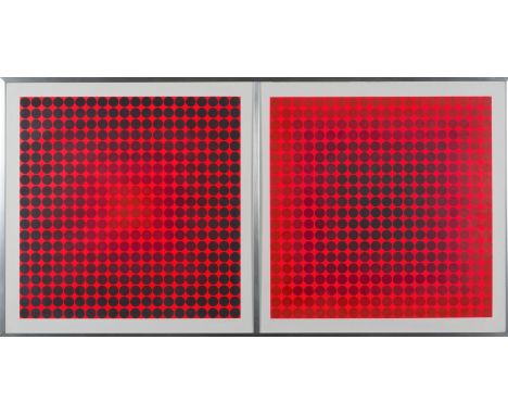 VICTOR VASARELY (1906-1997)  Pokol BC et Pokol BF, 1968    Ensemble de deux sérigraphies en couleur. Signées et numérotées 15