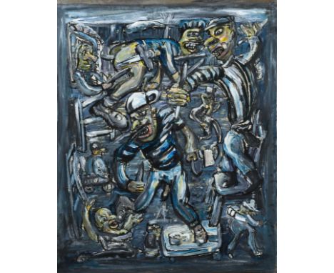 FRED BERVOETS (born 1942)De Graal, 1985 Eau-forte rehaussée de peinture acrylique. Signée, titrée, située 'Dendermonde' et da