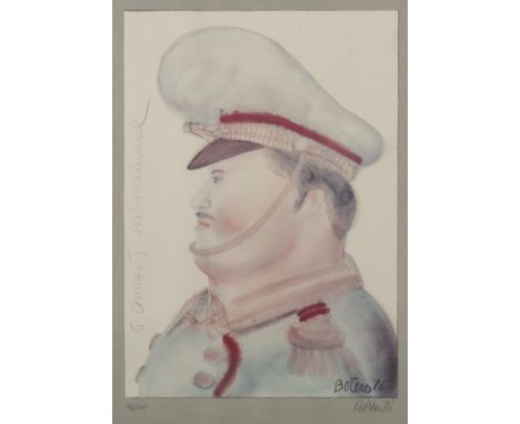 FERNANDO BOTERO (1932-2023) To Amnesty international, 1976     Lithographie en couleur. Signée, datée, titrée dans la planche