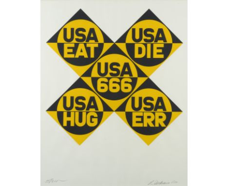 ROBERT INDIANA (1928-2018) USA 666, from Decade portfolio, 1971     Sérigraphie en couleur. Signée, datée et numérotée 35/200