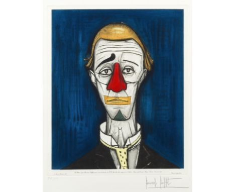BERNARD BUFFET (1928-1999) Le Clown, 1986 (after)     Eau-forte en couleur. Signée et numérotée 215/275. Ed. Magui, France. G