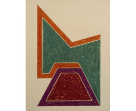 FRANK STELLA (born 1936) Wolfeboro from Eccentric Polygons, 1974     Lithographie et sérigraphie en couleur. Signée, datée et