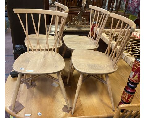 SET OF FOUR ERCOL CANDLESTICK CHAIRS
