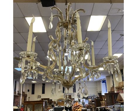 LARGE CRYSTAL DROP CHANDELIER