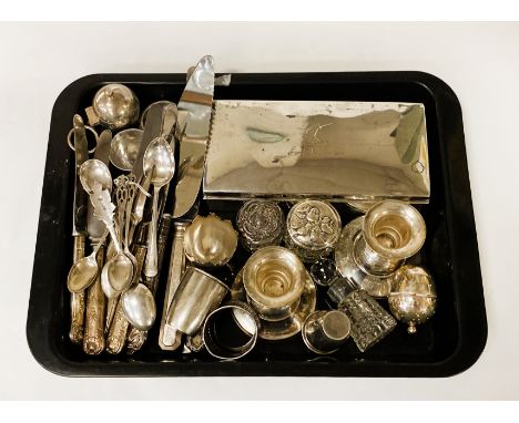LARGE COLLECTION OF H/M SILVER TO INCLUDE CIGARETTE BOX INSCRIBED ''A.D.H.C''