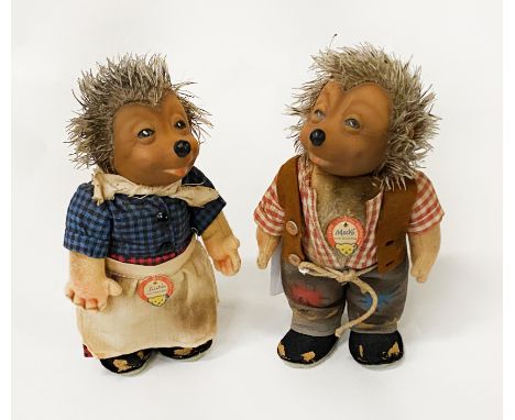 2 VINTAGE STEIFF MICKI HEDGEHOG - 17 CMS (H) APPROX