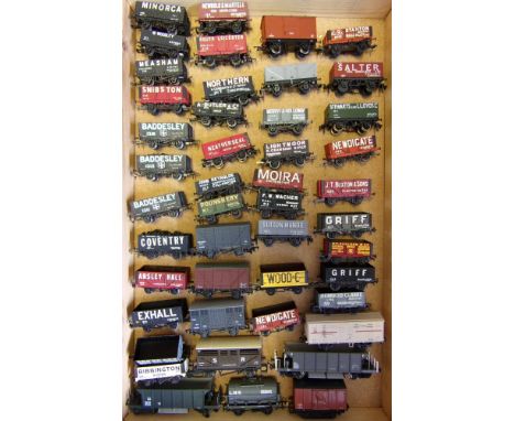 Hornby, Bachmann, kit built and others, a collection of assorted private owners open wagons:, ventilated trucks, ballast wago