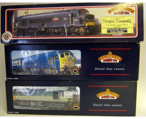Bachmann, a class 46 diesel locomotive No 163 in BR green livery: a class 25 diesel locomotive No 5233 in BR green livery and