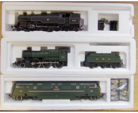Bachmann, a 2-6-4 tank locomotive No 80061 in BR black livery: a 2-6-0 locomotive No 9319 with six wheel tender in GWR green 