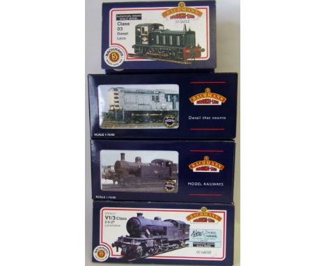 Bachmann a 2-6-2 tank locomotive No 67610 in BR black livery: an 0-6-0 locomotive No 47279 in BR black livery,an 0-6-0 diesel