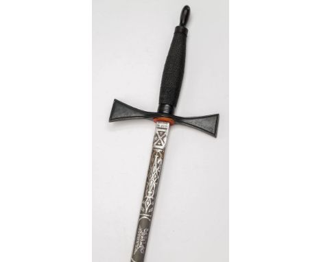 A Masonic court sword by Wilkinson, London:, the straight double edged blade with acid etched decoration, signed as per title