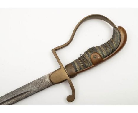 An early 20th century German Artillery officer's sword by Mohr & Speyer, Berlin:,  the single edged curved and fullered blade