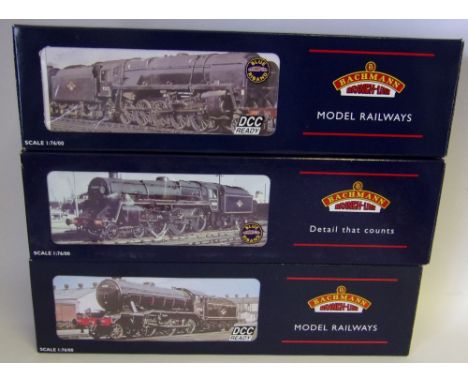 Bachmann, a 2-6-0 locomotive No 61823 with six wheel tender in BR black livery:  a 2-6-0 locomotive No 73082 with six wheel t