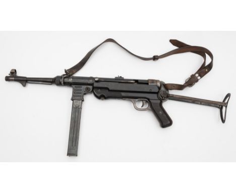 A deactivated  Third Reich period MP40 9mm sub machine gun by Styer-Damler-Punch AG,Steyr, Austria:, number 768, 'old spec' d