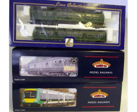 Bachmann, a Class 170 2-car unit in London Midland livery: a class 108 DMU 2-car unit in BR green livery and a Lima class 101