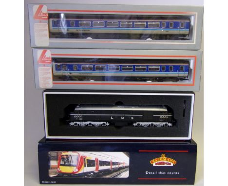 Dapol, a diesel locomotive No 10000 in LMS black livery: a Bachmann Turbostar DMU set in Southwest Trains livery and Lima a S