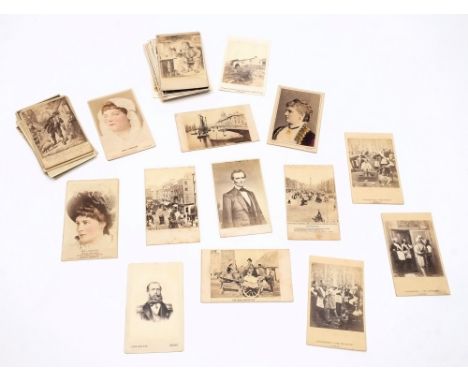 A collection of carte de visite and photographic cards:, including a portrait of Abraham Lincoln after Matthew Brady and a vi