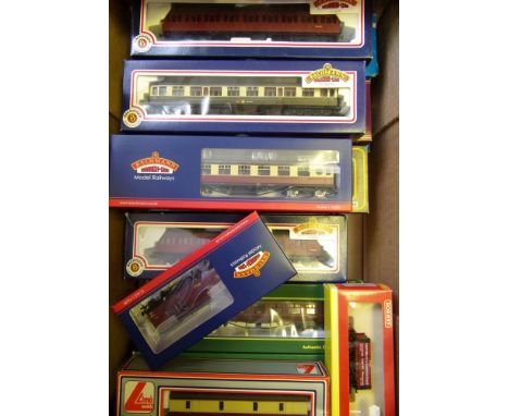 Bachmann, Hornby: and others, a collection of assorted passenger coaches and rolling stock, various liveries, all boxed, (18)